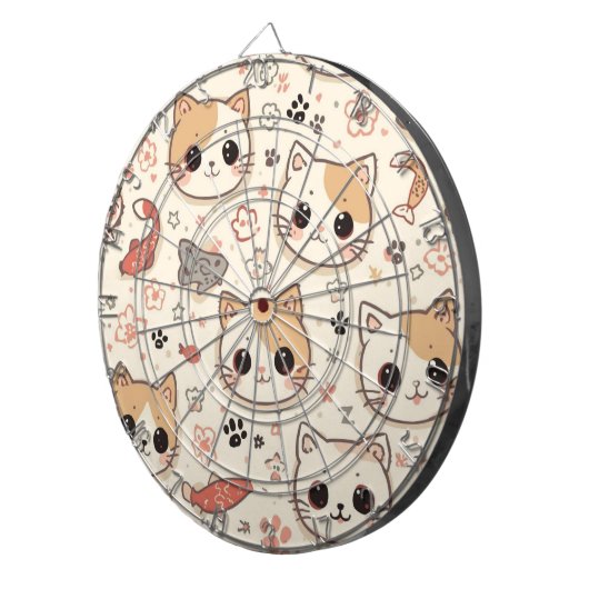 Schattigee Kat eenvoudige huisdier kitten Patroon  Dartbord (Voorkant Rechts)