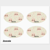 Schattigee Kat eenvoudige huisdier kitten Patroon Ovale Sticker (Vel)