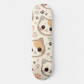 Schattigee Kat eenvoudige huisdier kitten Patroon Persoonlijk Skateboard (Voorkant)