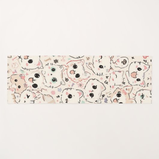 Schattigee Kat eenvoudige huisdier kitten Patroon  Yogamat (Voorkant (horizontaal))