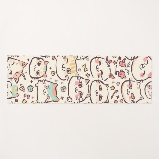 Schattigee Kat eenvoudige huisdier kitten Patroon  Yogamat (Voorkant (horizontaal))