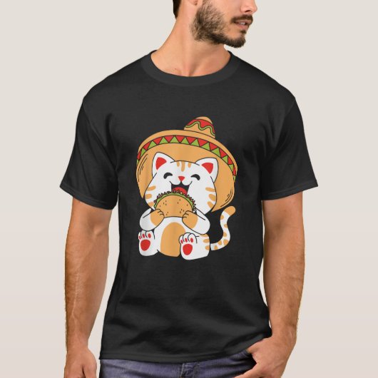 Schattigee kat eet taco t-shirt (Voorkant)