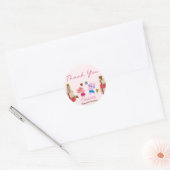 Schattigee kat en cadeaus | Roze verjaardag party Ronde Sticker (Envelop)