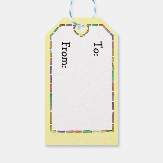 Schattigee kat en Confetti jarig Cadeaulabel (Achterkant)