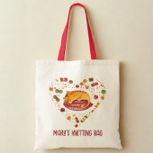 Schattigee kat en garen Canvas tas