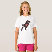 Schattigee kat en garens t-shirt (Voorkant volledig)