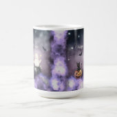 Schattigee kat en geest Halloween Koffiemok (Center)