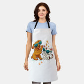 Schattigee kat en hond 1 schort (Gedragen)