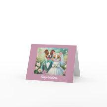 Schattigee kat en hond bruiloft gefeliciteerd