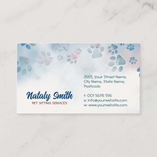 Schattigee kat en hond Huisdier sitter Visitekaartje (Achterkant)