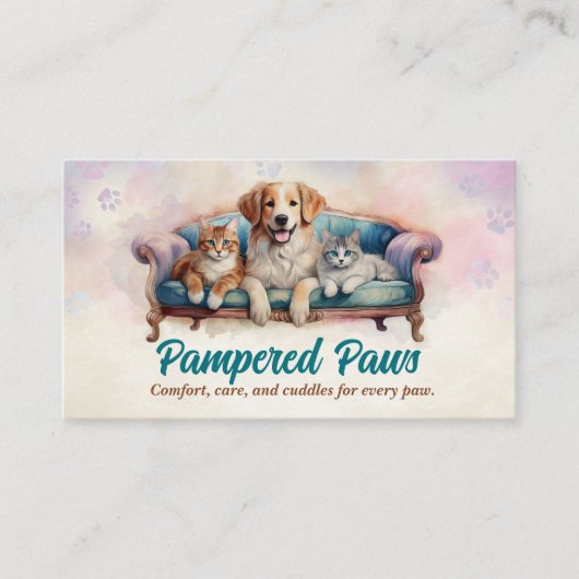 Schattigee kat en hond Huisdier sitter Visitekaartje (Voorkant)