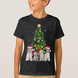 Schattigee Kat en Hond Kerstboom Kat Liefhebber Xm T-shirt