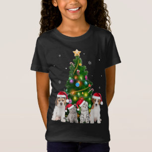 Schattigee Kat en Hond Kerstboom Kat Liefhebber Xm T-shirt