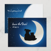 Schattigee kat en hond - Save the Date briefkaart (Voorkant / Achterkant)