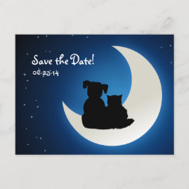 Schattigee kat en hond - Save the Date briefkaart