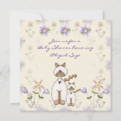 Schattigee kat en kitten Baby shower uitnodiging ~ (Voorkant)