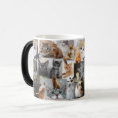 Schattigee kat en Kittens collage Magische Mok (Voorkant links)