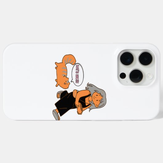 Schattigee kat en meisje lopen dekking Case-Mate iPhone case (Achterkant (horizontaal))