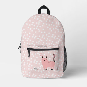 Schattigee kat en muis - roze & witte polkadots Ki Bedrukte Rugzak