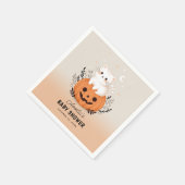 Schattigee kat en pompoen Halloween Baby shower Servet (Hoek)