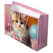 Schattigee kat en taart groot cadeauzakje (Voorkant Gekanteld)