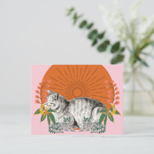 Schattigee kat en tijger Briefkaart speelse tijg