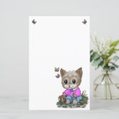 Schattigee kat en vlinder (Staand voorkant)