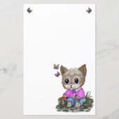 Schattigee kat en vlinder (Achterkant)