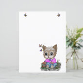 Schattigee kat en vlinder (Staand voorkant)