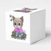 Schattigee kat en vlinder bedankdoosjes (Voorkant Zijde)