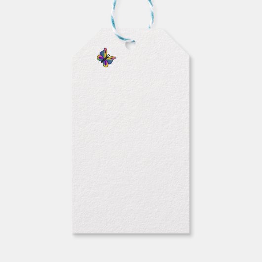 Schattigee kat en vlinder cadeaulabel (Achterkant)