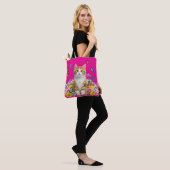Schattigee kat en vlinder Canvas tas (Op model)