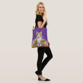 Schattigee kat en vlinder Canvas tas (Op model)