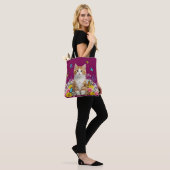 Schattigee kat en vlinder Canvas tas (Op model)