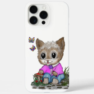 Schattigee kat en vlinder iPhone 16 pro max hoesje