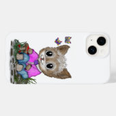 Schattigee kat en vlinder Case-Mate iPhone case (Achterkant (horizontaal))