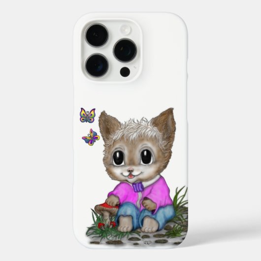 Schattigee kat en vlinder Case-Mate iPhone case (Achterkant)