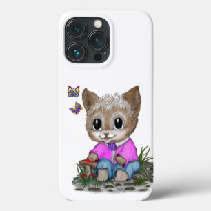 Schattigee kat en vlinder Case-Mate iPhone case