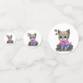 Schattigee kat en vlinder confetti (Achterkanten)