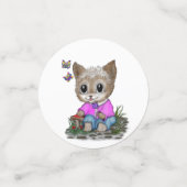 Schattigee kat en vlinder confetti (Kleine voorkant)