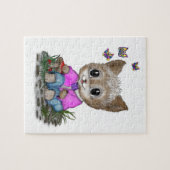 Schattigee kat en vlinder legpuzzel (Horizontaal)