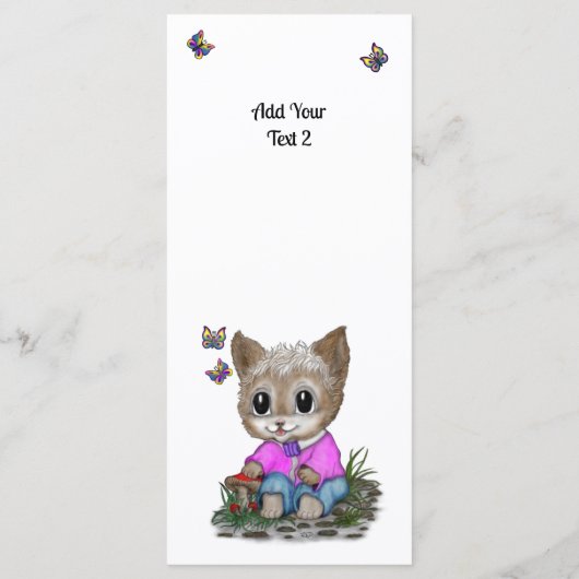 Schattigee kat en vlinder menu (Achterkant)