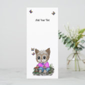 Schattigee kat en vlinder menu (Staand voorkant)