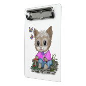 Schattigee kat en vlinder mini klembord (Angled2)