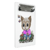 Schattigee kat en vlinder mini klembord (Schuin)