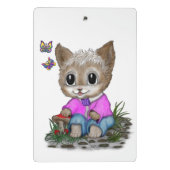 Schattigee kat en vlinder mini klembord (Achterkant)