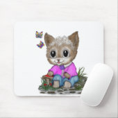 Schattigee kat en vlinder muismat (Met muis)
