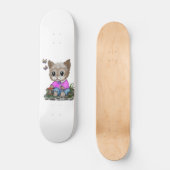 Schattigee kat en vlinder persoonlijk skateboard (Voorkant)