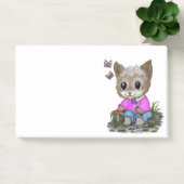 Schattigee kat en vlinder post-it® notes (Kantoor)