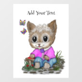 Schattigee kat en vlinder raamsticker (Vel)